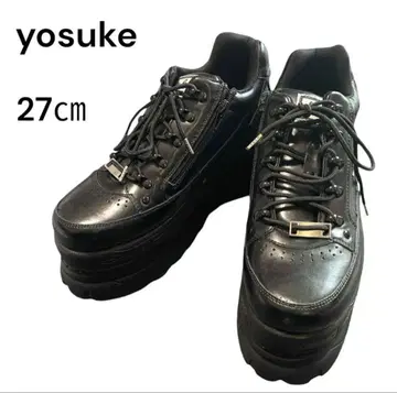 새상품급 yosuke 통굽 스니커즈 블랙 27cm 힐 9cm