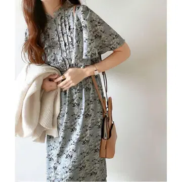 [ mily bilet ] 여성용 레트로 미니 꽃무늬 반팔 맥시 원피스