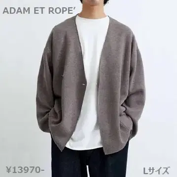ADAM ET ROPE' 14G 니트 세미 더블 노카라 가디건