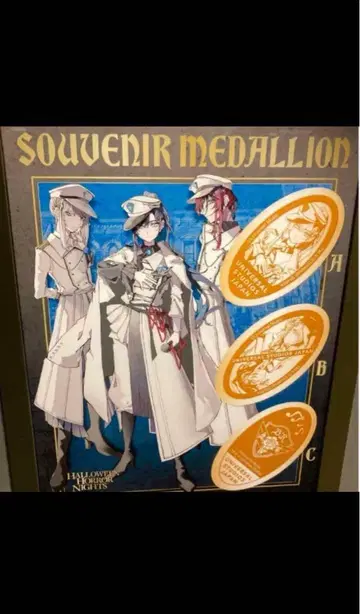 USJ 한정판 할로윈 Ado 블루 로즈대 메달리온 3종 세트