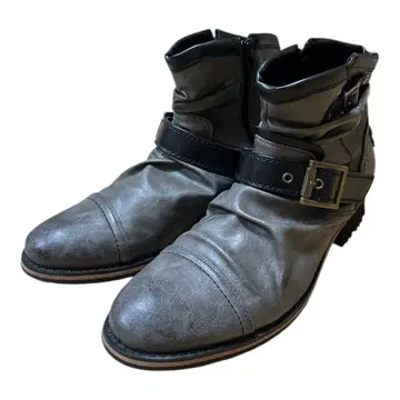 unknown wrinkles leather belt boots y2k