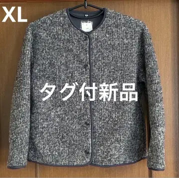 유니클로 보아 플리스 크루넥 가디건 XL 그레이