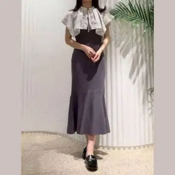 SNIDEL 케이프 니트 도킹 원피스