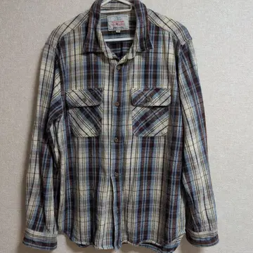 AVIREX U.S.A. 체크 무늬 긴팔 셔츠 2XL