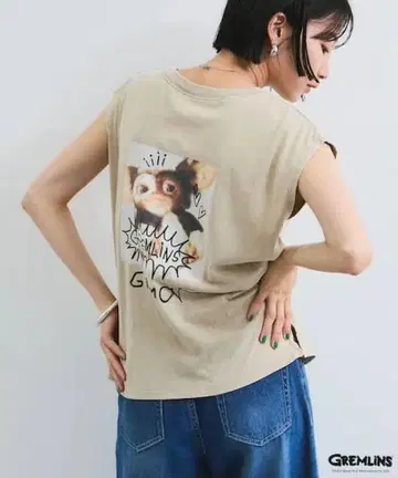 VIS 로리즈팜 빈티지풍 사진T 슬리브리스 그렘린