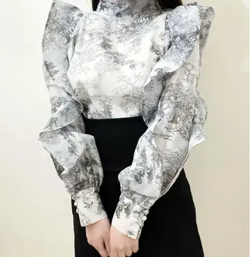 SNIDEL 오간 시스루 블라우스 긴팔