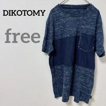 DIKOTOMY [ F ] 반팔 셔츠 네이비 포켓 디자인 절개
