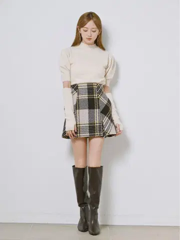 SNIDEL Sustainable 로빙 체크 미니 스커트