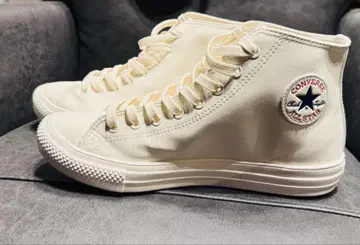 [ 거의 미사용 ] 컨버스 화이트 가죽 ( 하이컷 )