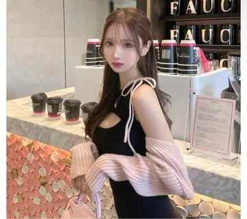 Lumignon 리본 숄더 니트 원피스 루미뇽
