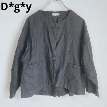 D*g*y 여성용 아우터 노카라 겉옷 얇은 소재 린넨 블랙 M