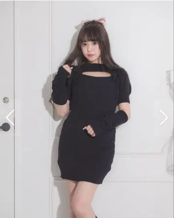 pium 암워머 포함 마쉬멜로우 니트 원피스