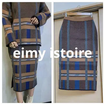 새상품급 eimy istoire 랜덤 체크 니트 스커트 단품