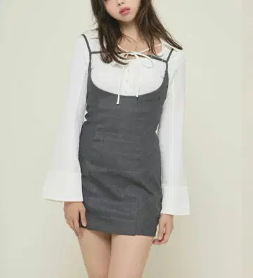 ANDMARY Betty layered check dress