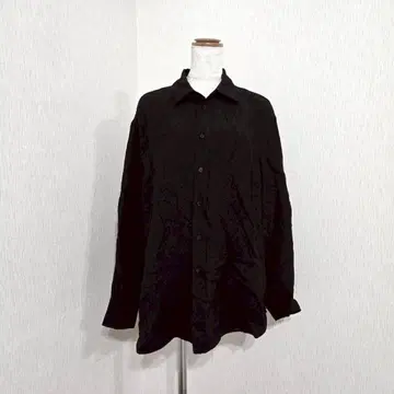 ZARA 아세테이트 셔츠 블랙 주름 가공 ( S ) 루즈핏 긴팔