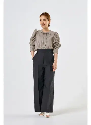 yori 2024AW 개버 배기 와이드 팬츠 네이비 34
