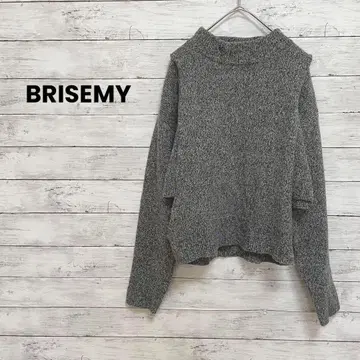 [ BRISEMY ] 니트 스웨터 개성있는 슬릿 디테일 숏 기장