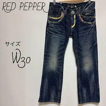 레드페퍼 RED PEPPER 부츠컷 청바지 W30 가죽 패치