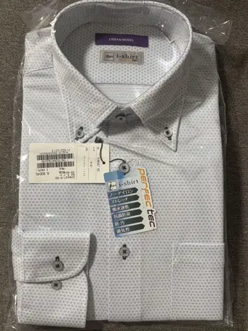 i-shirt 블루 도트 무늬 긴팔 셔츠