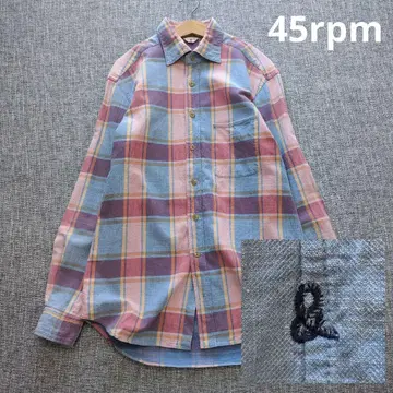 45rpm 루즈핏 R 자수 코튼 셔츠 일본제 사이즈 3