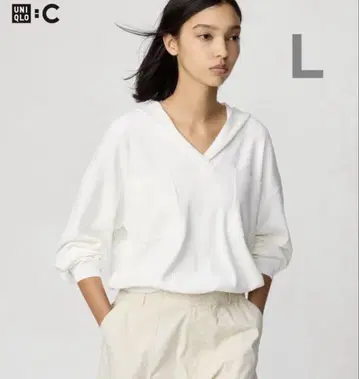 UNIQLO C 릴랙스 후디드 스웨터 화이트 L