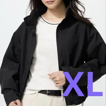 새상품 유니클로 윈드프루프 스탠드 블루종 XL 사이즈 블랙