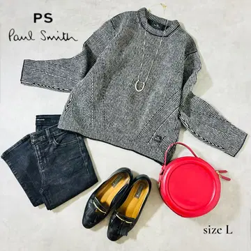 PS Paul Smith 울 니트 L 그레이 블랙 스트라이프