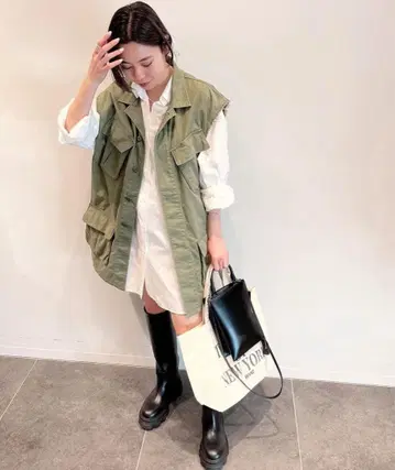 AP STUDIO JOHNBULL ATIKK 밀리터리 베스트 카키