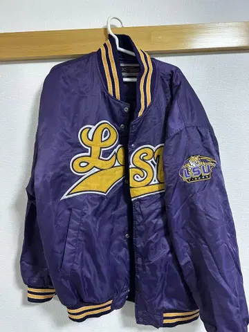 즉시 LSU 타이거즈 바시티 자켓 빈티지 구제 의류 빅 타이거 자수