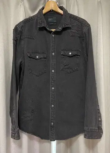 ZARA 데미지 가공 데님 셔츠