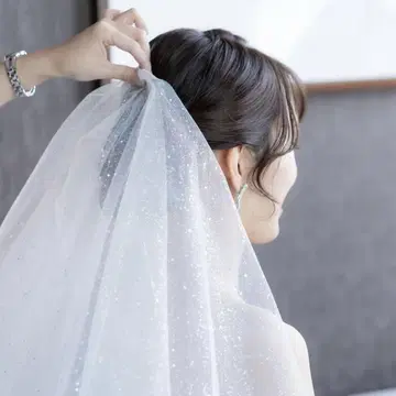 AiLE [ Lsize ] 별하늘 베일 메로우 가공 글리터 웨딩 베일