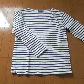 귀한 구형 택 세인트 제임스 바스크 셔츠 T5 ML 아이보리 네이비