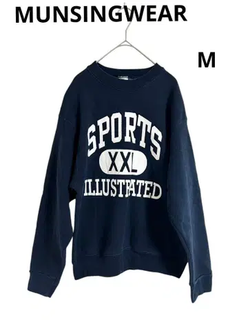 MUNSINGWEAR 속기모 로고 맨투맨 네이비 USA 제조