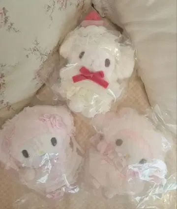 화이트 고양이 발레리나 화이트 프릴 숏 케이크 마이멜로디 마스코트 세트