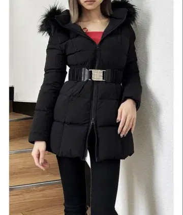 GYDA 롱 다운 코트 벨트 포함