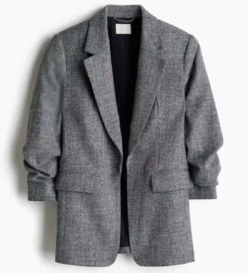 H&M 개더 슬리브 자켓 그레이