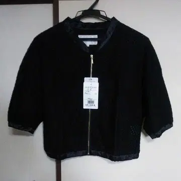 블랙 메쉬 블루종 7부 소매