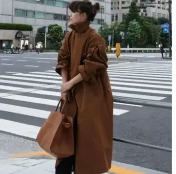 [ 거의 새상품 ] ETR 브라운 헤링본 오버 사이즈 코트