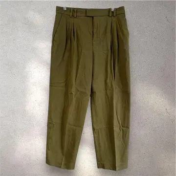 ZARA 카키색 플리츠 캐주얼 팬츠 size M 센터 프레스