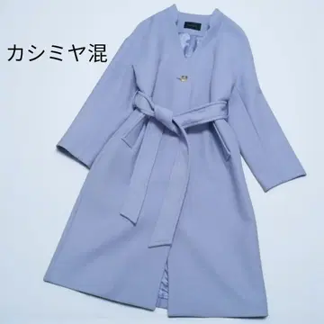 새상품급 바이어 스톰 롱 코트 노카라 울 캐시미어 혼방 허리끈