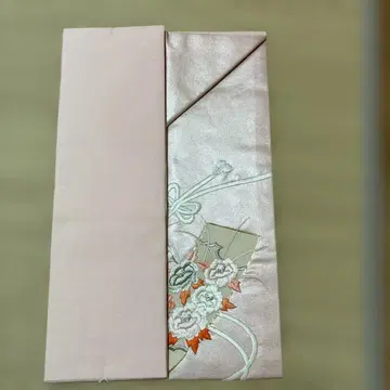 오비 옅은 핑크 모란 무늬 자수 교육용 실 포함 금사 은사