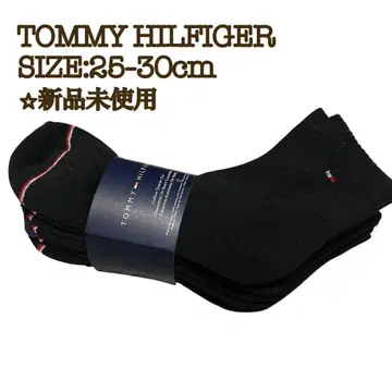 [새상품] 타미힐피거 삭스 6켤레 25-30cm 자수 로고 블랙
