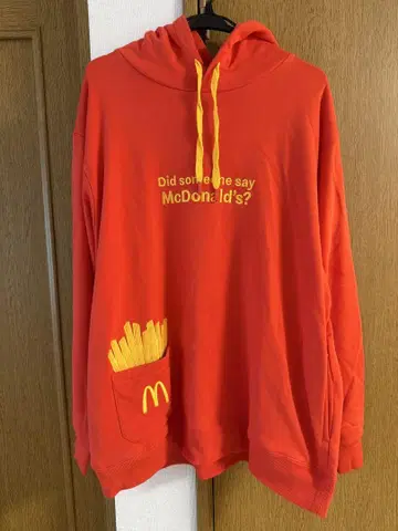 graniph x McDonald 콜라보 후드티 플라이 감자 빨간색 XL