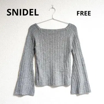 0344 SNIDEL 스퀘어넥 플레어 슬리브 스웨터 FREE