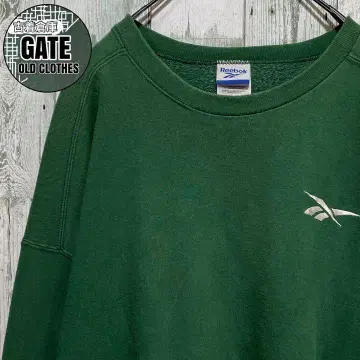 [ USA 제조 ] 리복 원 포인트 벡터 자수 로고 맨투맨 그린