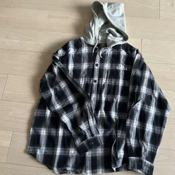 RODEO CROWNS 후드 부착 체크 셔츠