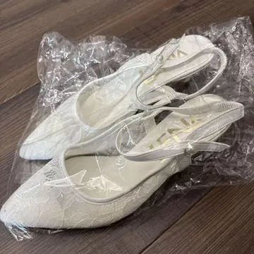 레이스 스틸레토 펌프스 화이트 (6cm 힐)