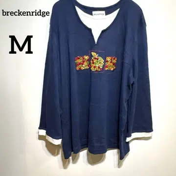 breckenridge [ M ] 긴팔 티셔츠 후르츠 자수 네이비 사과