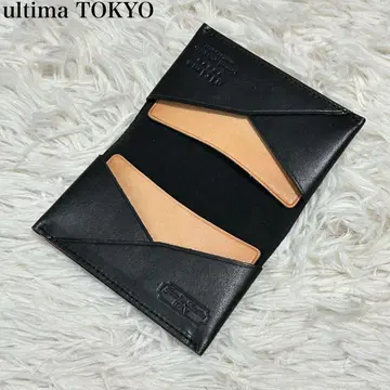 [컨디션 최상] 우루티마 도쿄 명함지갑 블랙 가죽 무지 소가죽 잡화 고급