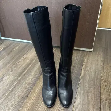 rougenheur 가죽 블랙 롱 부츠 (9cm)